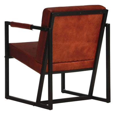 vidaXL Armchair Brown Real Leather