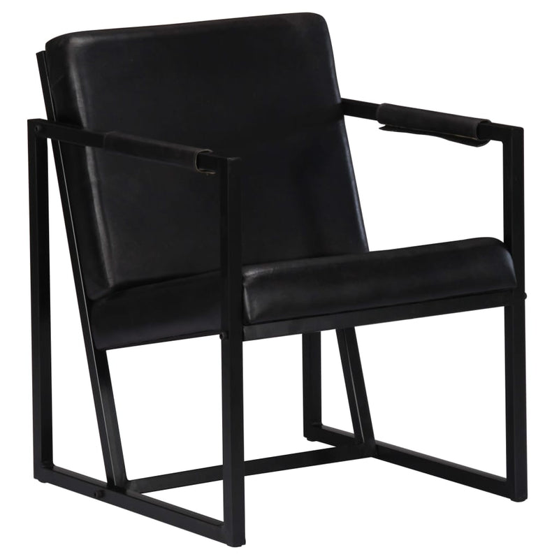 vidaXL Armchair Brown Real Leather