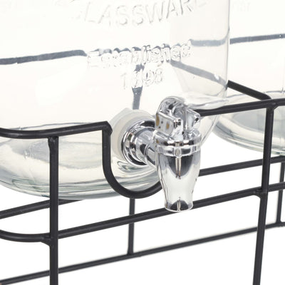 vidaXL Beverage Dispensers 2 pcs with Stand 2 x 4  L Glass