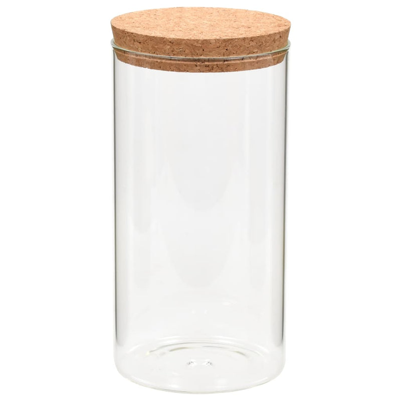 vidaXL Storage Glass Jars with Cork Lid 6 pcs 1400 ml