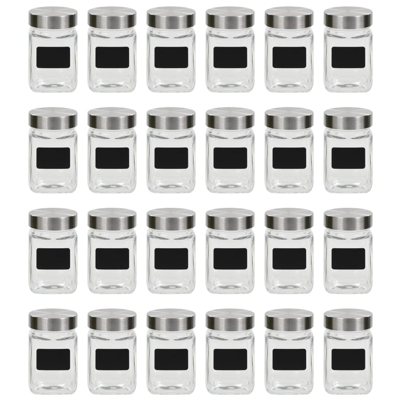 vidaXL Storage Jars with Sticker 24 pcs 300 ml