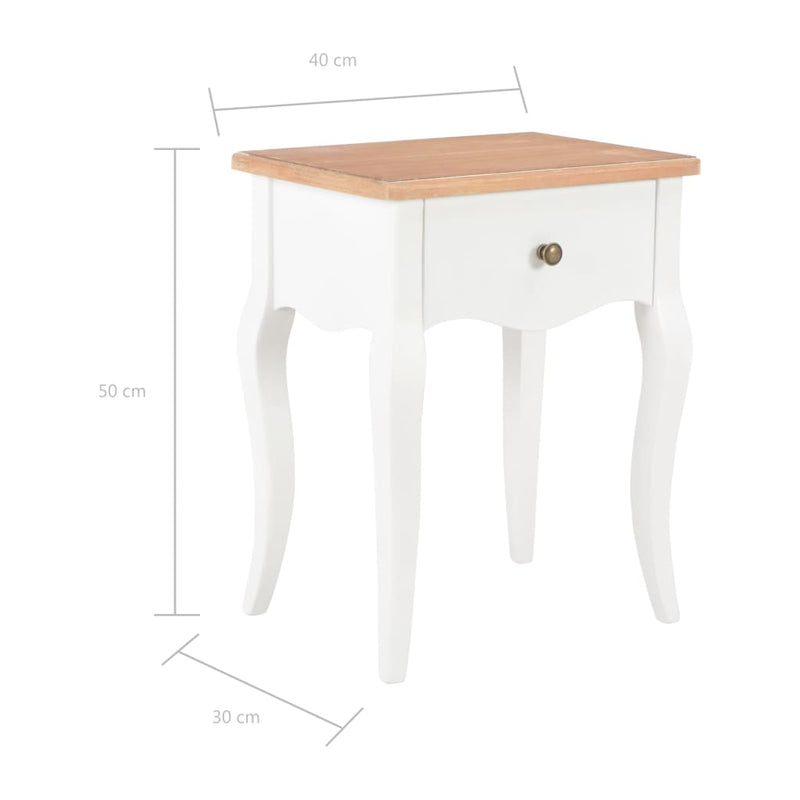 vidaXL Nightstand Grey and Brown 40x30x50 cm Solid Pine Wood