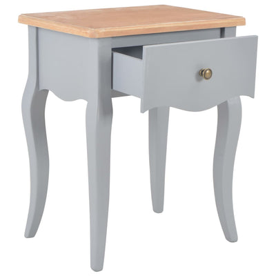 vidaXL Nightstand Grey and Brown 40x30x50 cm Solid Pine Wood