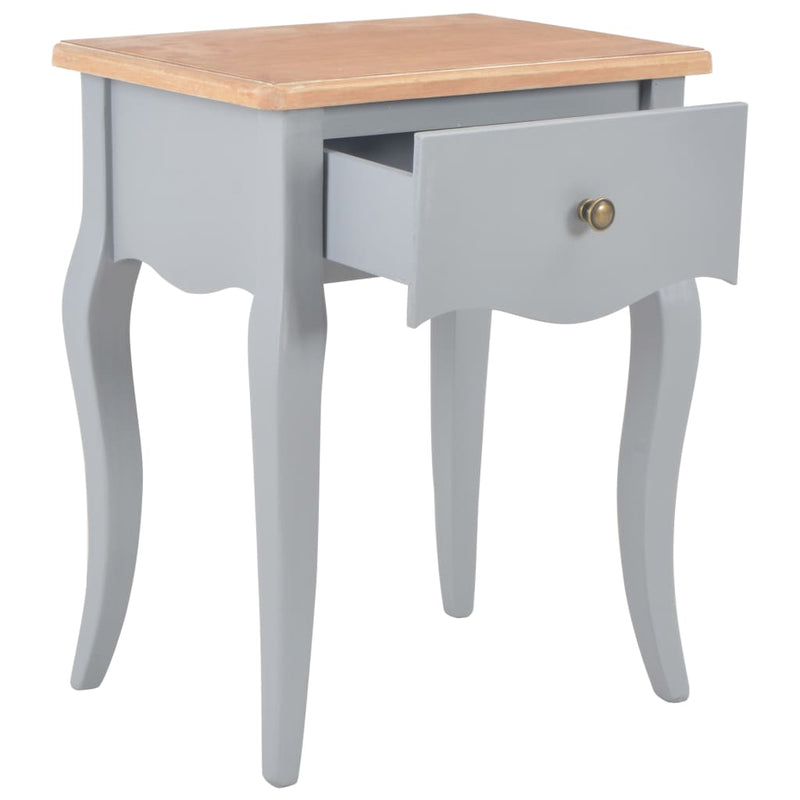 vidaXL Nightstand Grey and Brown 40x30x50 cm Solid Pine Wood