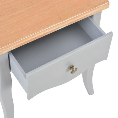 vidaXL Nightstand Grey and Brown 40x30x50 cm Solid Pine Wood