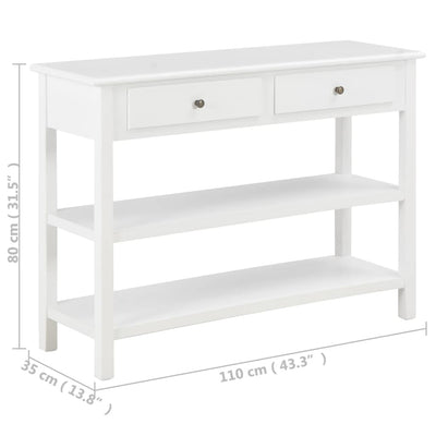 vidaXL Sideboard White 110x35x80 cm MDF