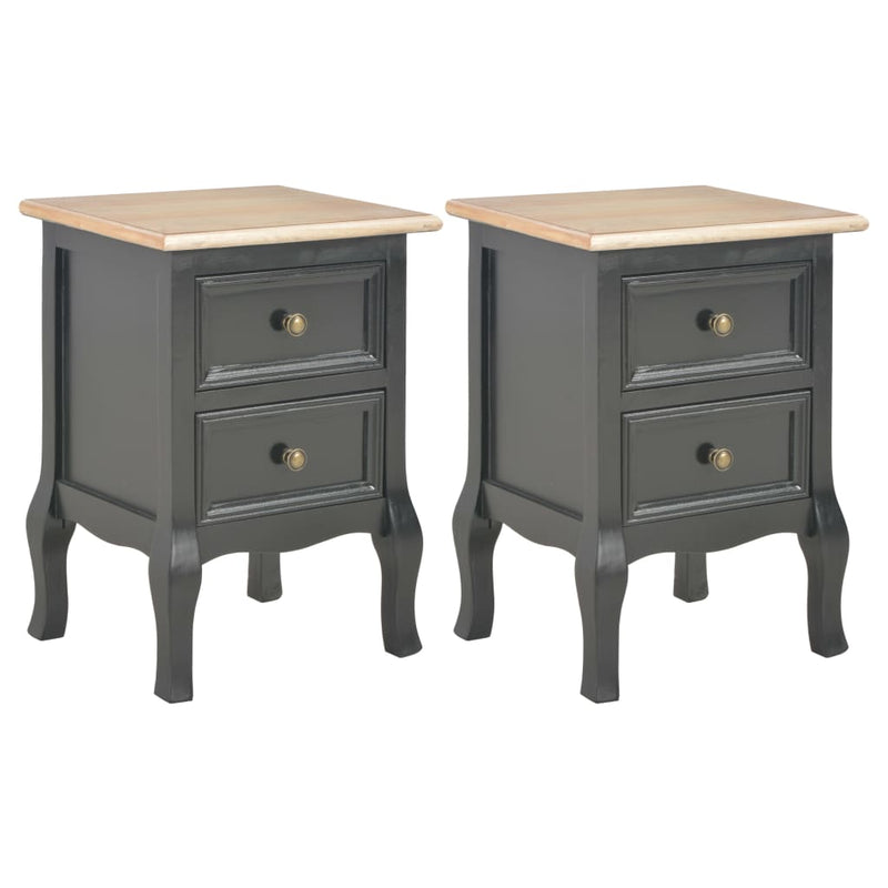 vidaXL Bedside Cabinets 2 pcs Black 35x30x49 cm MDF