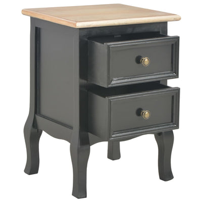 vidaXL Bedside Cabinets 2 pcs Black 35x30x49 cm MDF