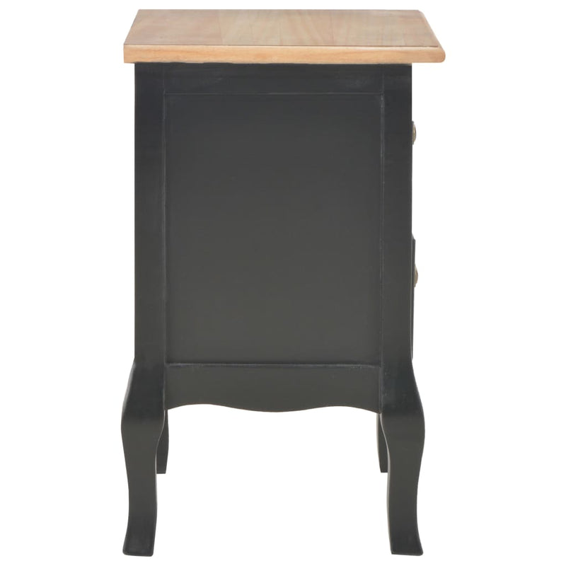 vidaXL Bedside Cabinets 2 pcs Black 35x30x49 cm MDF