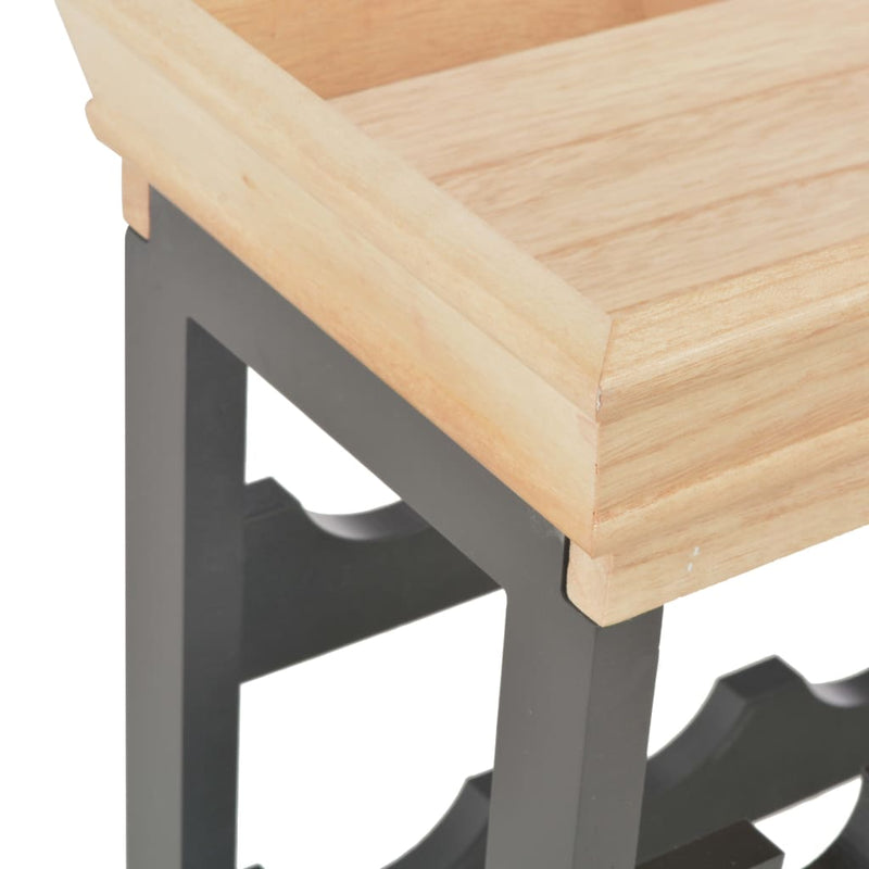 vidaXL Wine Cabinet Black 70x22.5x70.5 cm MDF