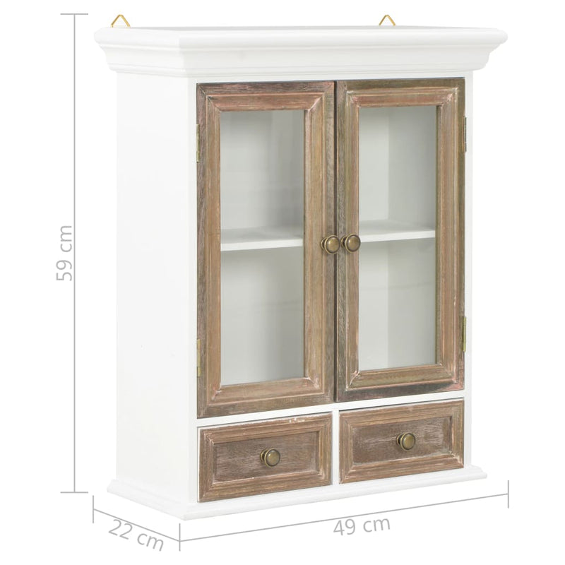vidaXL Wall Cabinet White 49x22x59 cm Engineered Wood