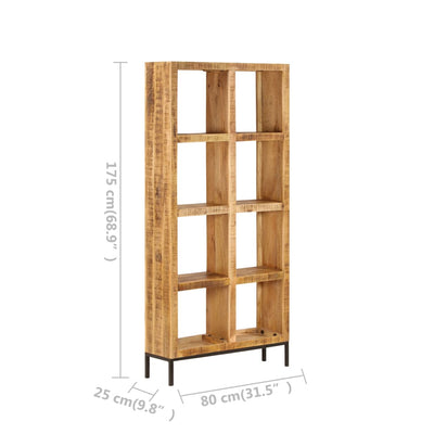 vidaXL Bookshelf 80x25x175 cm Solid Mango Wood