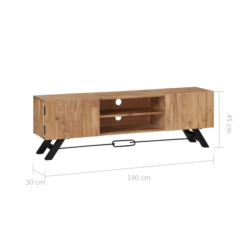 vidaXL TV Cabinet 140x30x45 cm Solid Acacia Wood