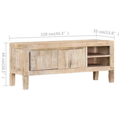 vidaXL TV Cabinet 110x35x46 cm Solid Mango Wood