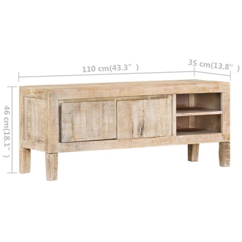 vidaXL TV Cabinet 110x35x46 cm Solid Mango Wood