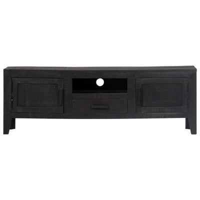 vidaXL TV Cabinet Black 118x30x40 cm Solid Mango Wood