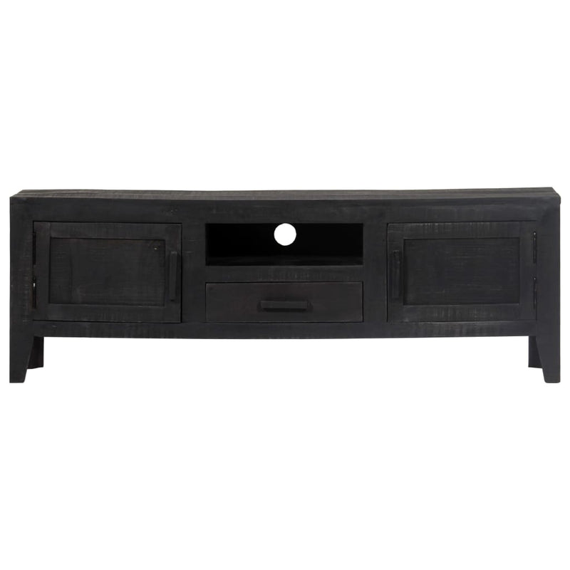 vidaXL TV Cabinet Black 118x30x40 cm Solid Mango Wood