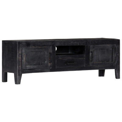 vidaXL TV Cabinet Black 118x30x40 cm Solid Mango Wood