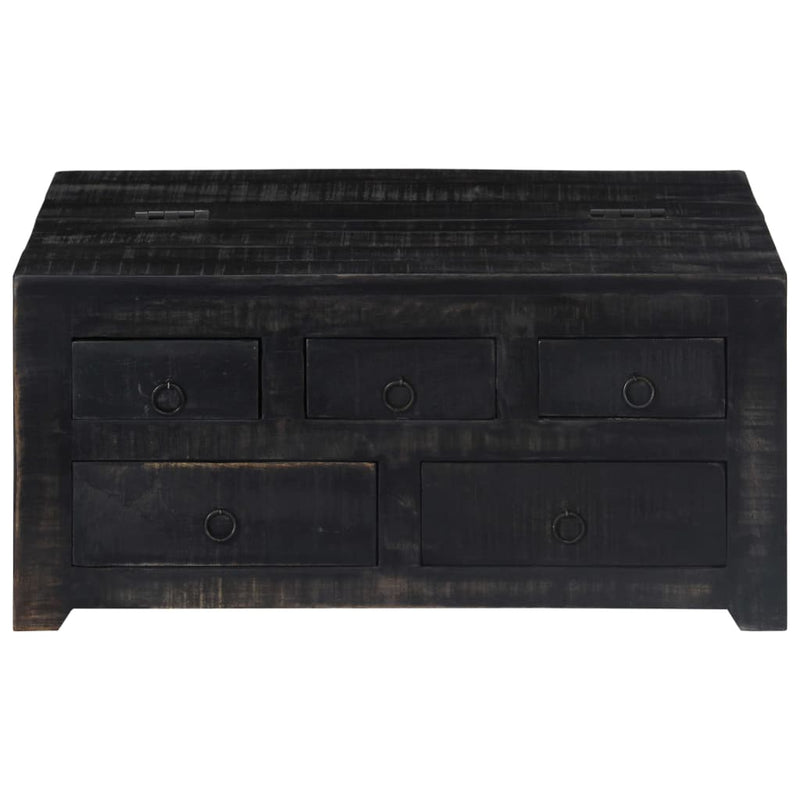 vidaXL Coffee Table Black 65x65x30 cm Solid Mango Wood