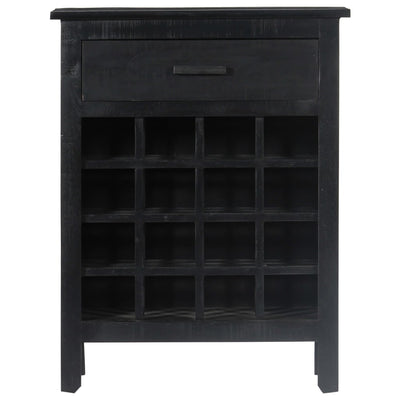 vidaXL Wine Rack Black 56x35x75 cm Solid Mango Wood