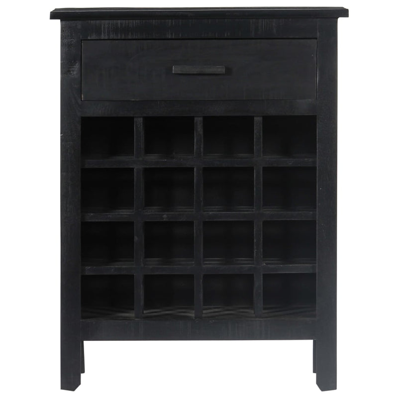 vidaXL Wine Rack Black 56x35x75 cm Solid Mango Wood