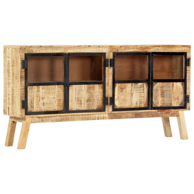 vidaXL Sideboard Brown and Black 160x30x80 cm Solid Rough Mango Wood