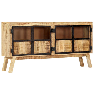 vidaXL Sideboard Brown and Black 160x30x80 cm Solid Rough Mango Wood
