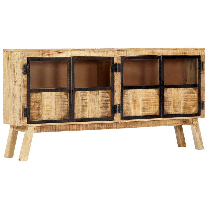 vidaXL Sideboard Brown and Black 160x30x80 cm Solid Rough Mango Wood