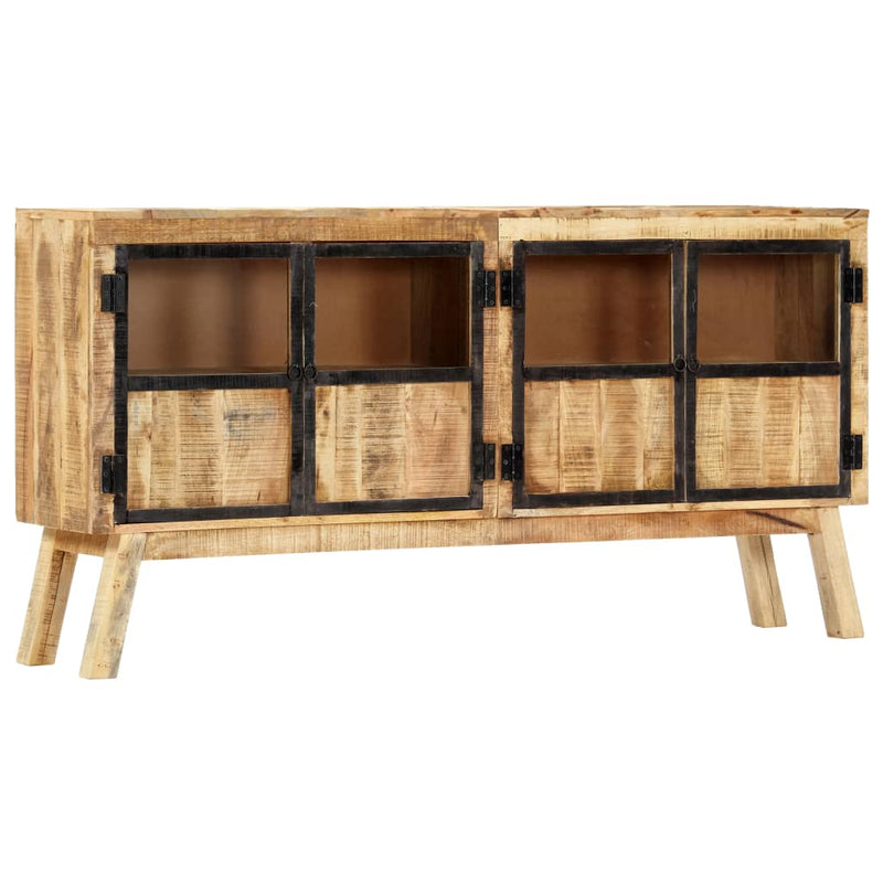 vidaXL Sideboard Brown and Black 160x30x80 cm Solid Rough Mango Wood