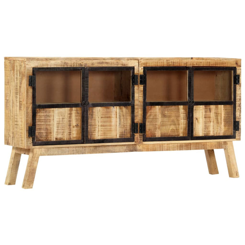 vidaXL Sideboard Brown and Black 160x30x80 cm Solid Rough Mango Wood