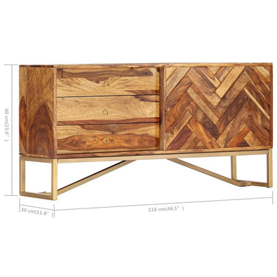 vidaXL Sideboard 118x30x60 cm Solid Sheesham Wood