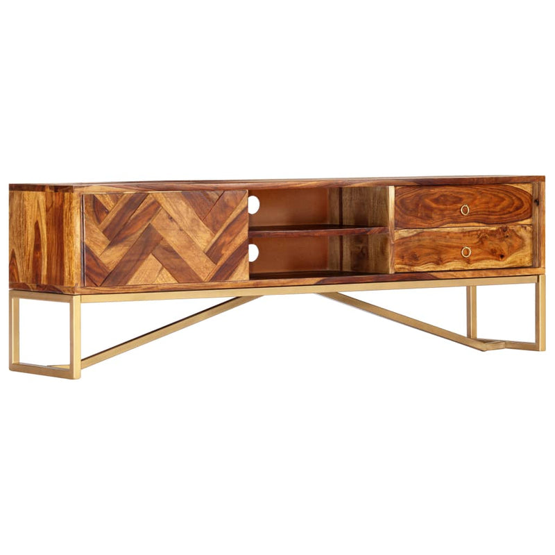 vidaXL TV Cabinet 140x30x45 cm Solid Sheesham Wood