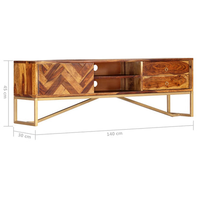 vidaXL TV Cabinet 140x30x45 cm Solid Sheesham Wood