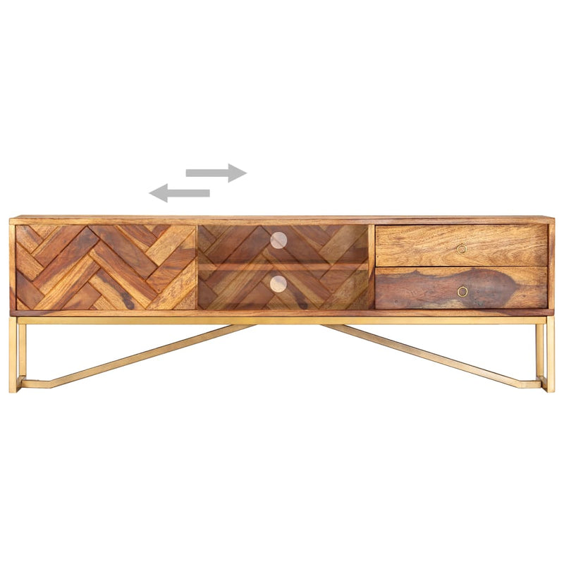 vidaXL TV Cabinet 140x30x45 cm Solid Sheesham Wood