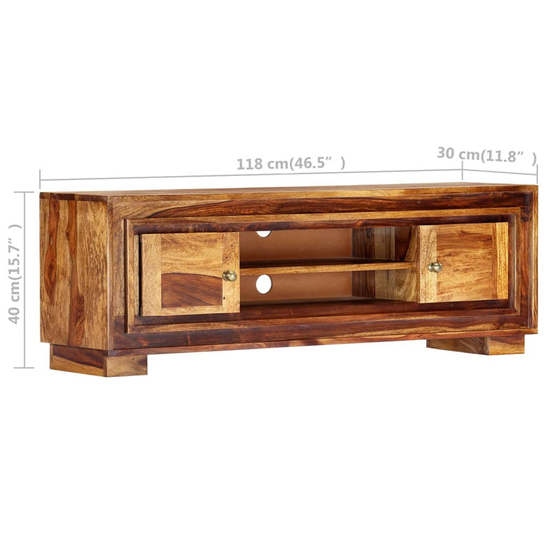 vidaXL TV Cabinet 118x30x40 cm Solid Sheesham Wood
