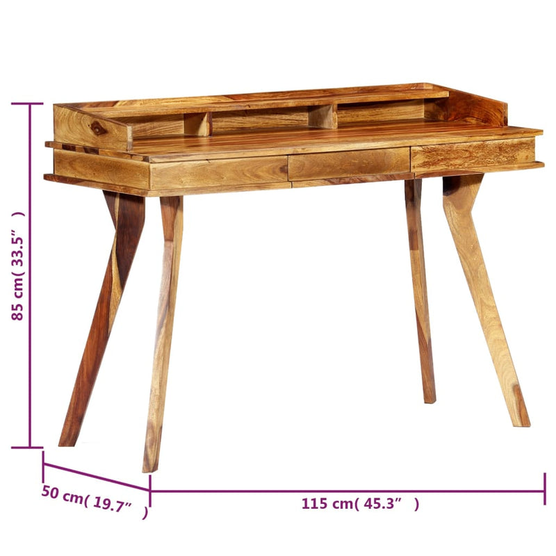vidaXL Writing Desk 115x50x85 cm Solid Sheesham Wood