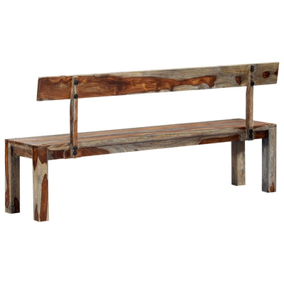 vidaXL Bench 160 cm Grey Solid Sheesham Wood