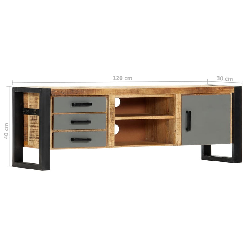 vidaXL TV Cabinet 130x30x50 cm Solid Mango Wood