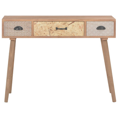 vidaXL Console Table with 3 Drawers 100x30x73 cm Solid Pinewood