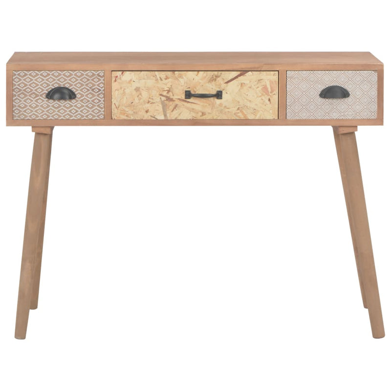 vidaXL Console Table with 3 Drawers 100x30x73 cm Solid Pinewood