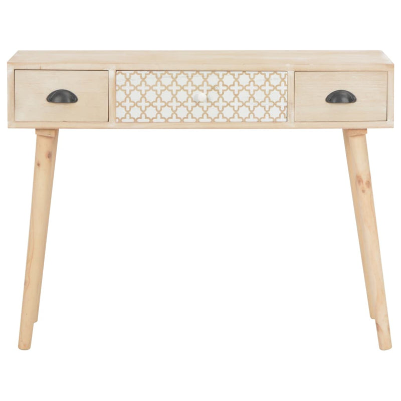 vidaXL Console Table with 3 Drawers 100x30x73 cm Solid Pinewood