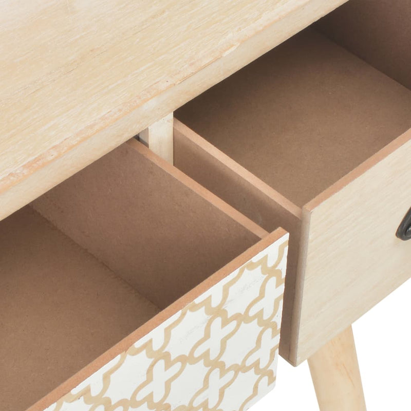 vidaXL Console Table with 3 Drawers 100x30x73 cm Solid Pinewood