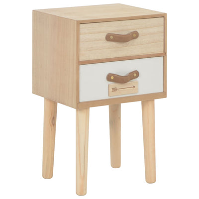 vidaXL Bedside Cabinet with 2 Drawers 40x30x49.5 cm Solid Pinewood