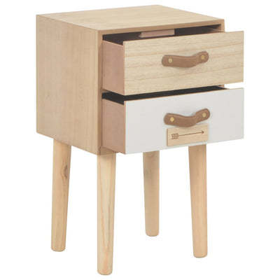vidaXL Bedside Cabinet with 2 Drawers 40x30x49.5 cm Solid Pinewood
