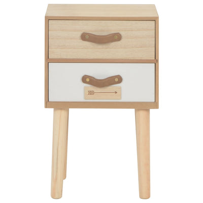 vidaXL Bedside Cabinet with 2 Drawers 40x30x49.5 cm Solid Pinewood