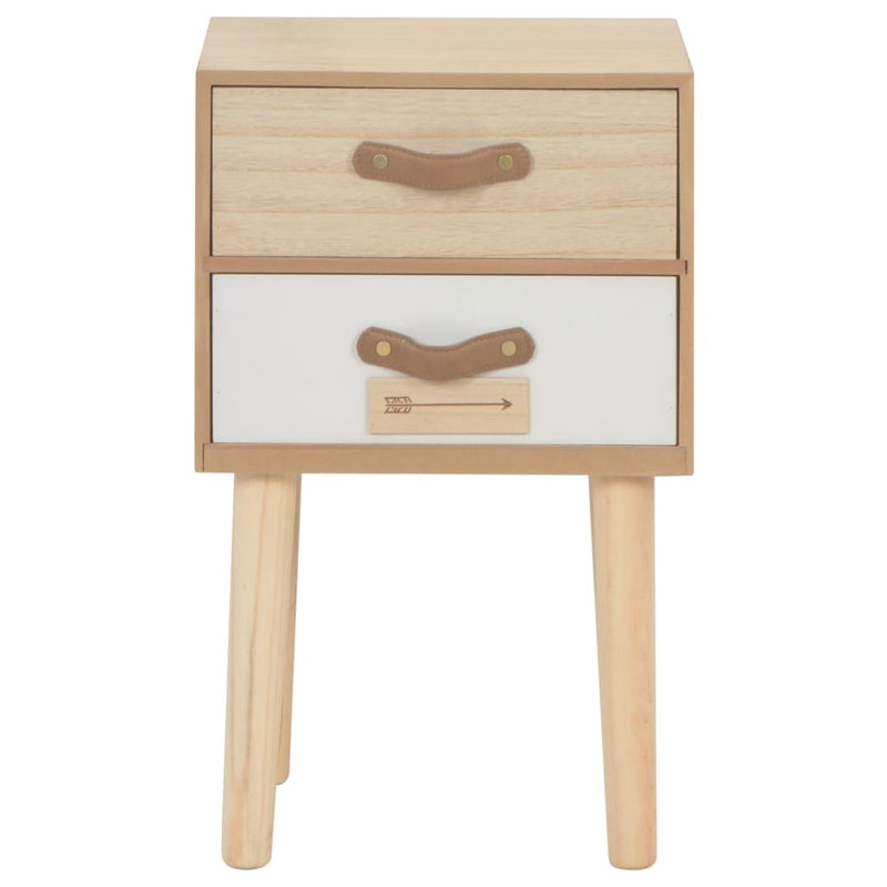 vidaXL Bedside Cabinet with 2 Drawers 40x30x49.5 cm Solid Pinewood