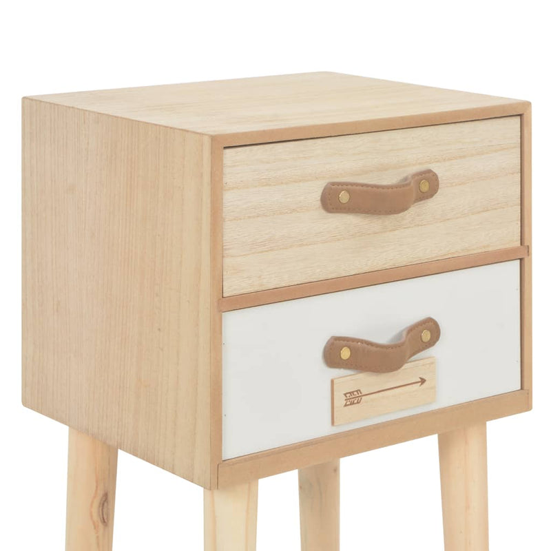 vidaXL Bedside Cabinet with 2 Drawers 40x30x49.5 cm Solid Pinewood