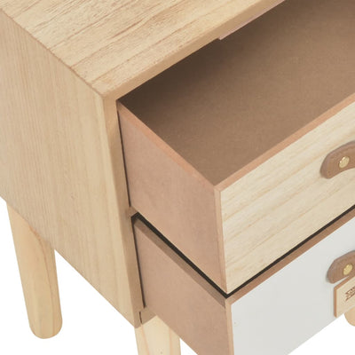 vidaXL Bedside Cabinet with 2 Drawers 40x30x49.5 cm Solid Pinewood