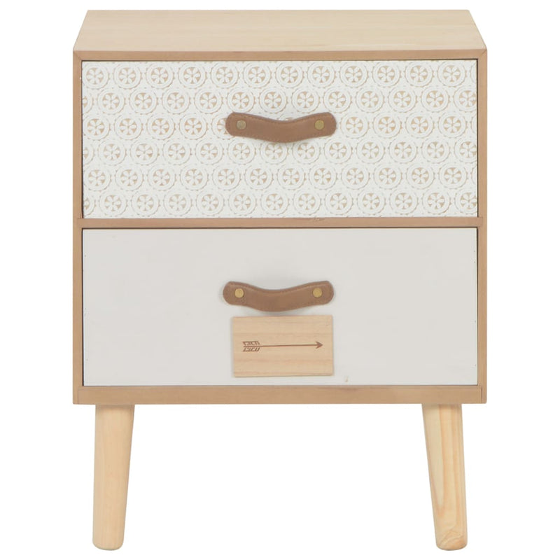 vidaXL Bedside Cabinet with 2 Drawers 40x30x49.5 cm Solid Pinewood