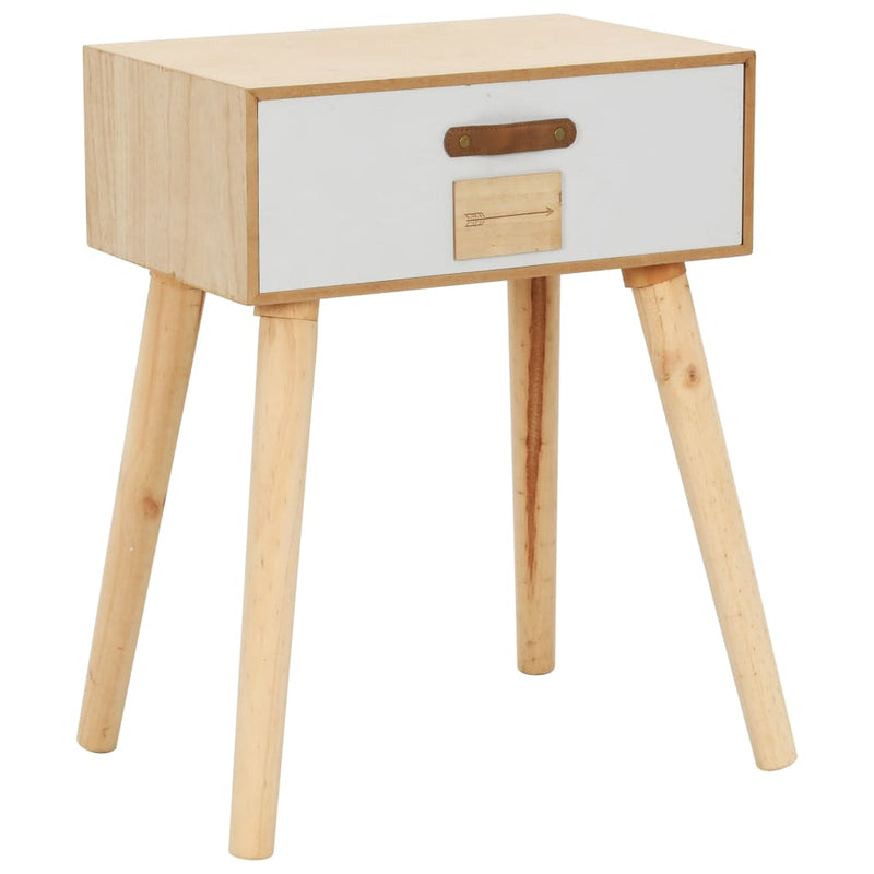 vidaXL Bedside Table with a Drawer 44x30x58.5 cm Solid Pinewood